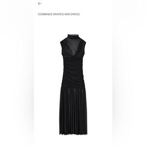 Zara Black Draped Midi Dress